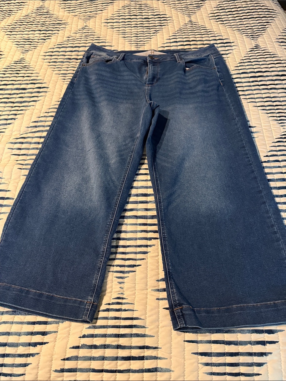 Market & Spruce Wide-Leg Jeans in Deep Blue Wash